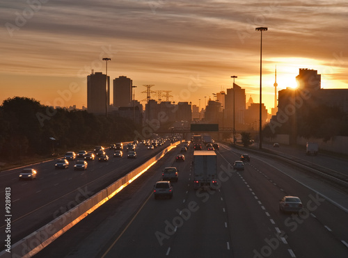 Early morning commuters trying to beat the rush hour traffic