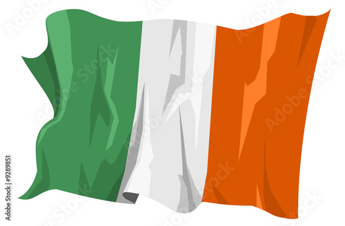 Computer generated illustration of the flag of Ireland photo