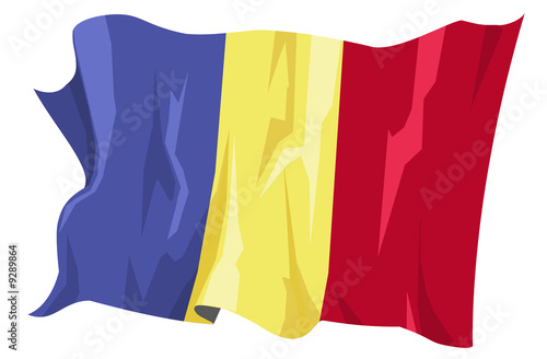 Computer generated illustration of the flag of Romania