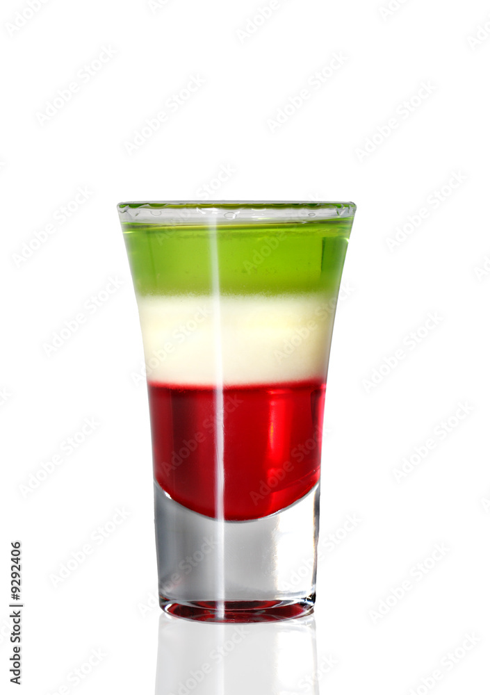 Layered Cocktail Shooter. Isolated on White Background Layered Cocktail Shooter. Isolated on White Background
