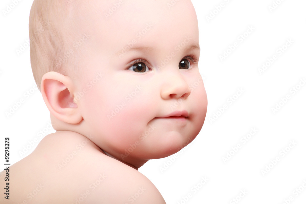 Beautiful baby. Shot in studio. Isolated on white. Beautiful baby. Shot in studio. Isolated on white.