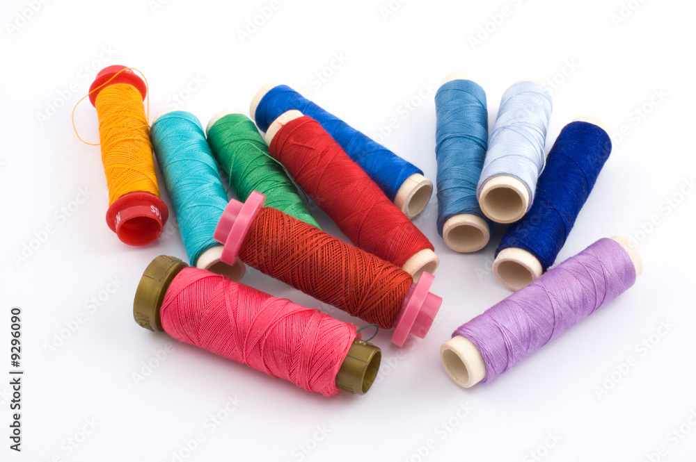 Group of colorful sewing threads Group of colorful sewing threads