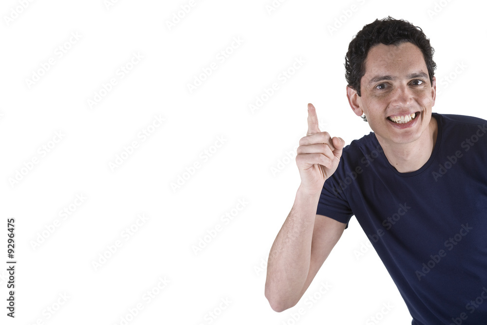Young man with big smile, isolated on white. Copy space. Young man with big smile, isolated on white. Copy space.