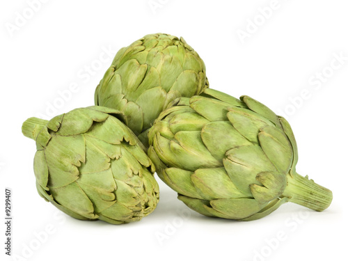 Artichokes isolated on white