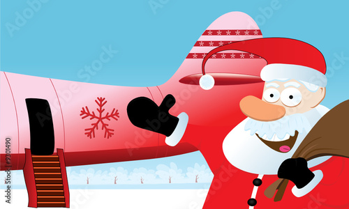 Christmas Travel Artwork. Vector Image.