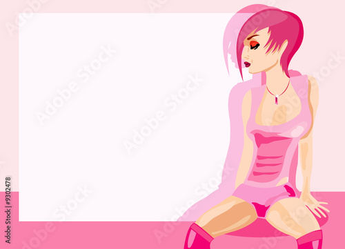 vector image of sexy girl with blank area for your information
