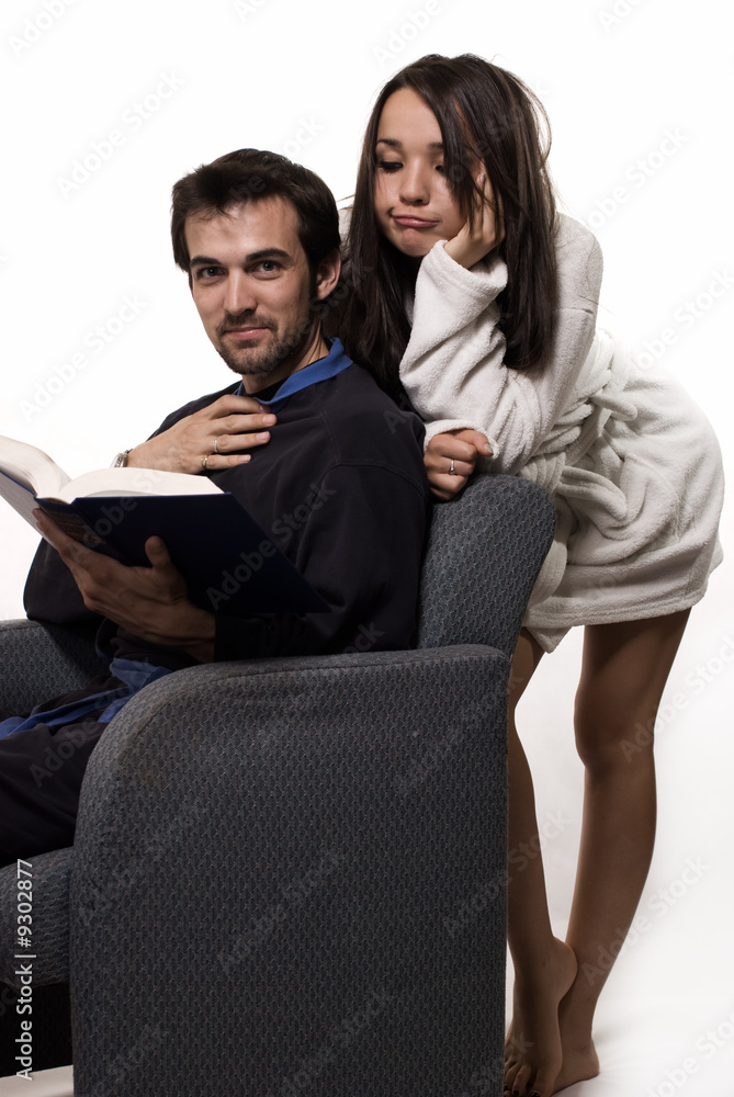 Couple relaxing at home