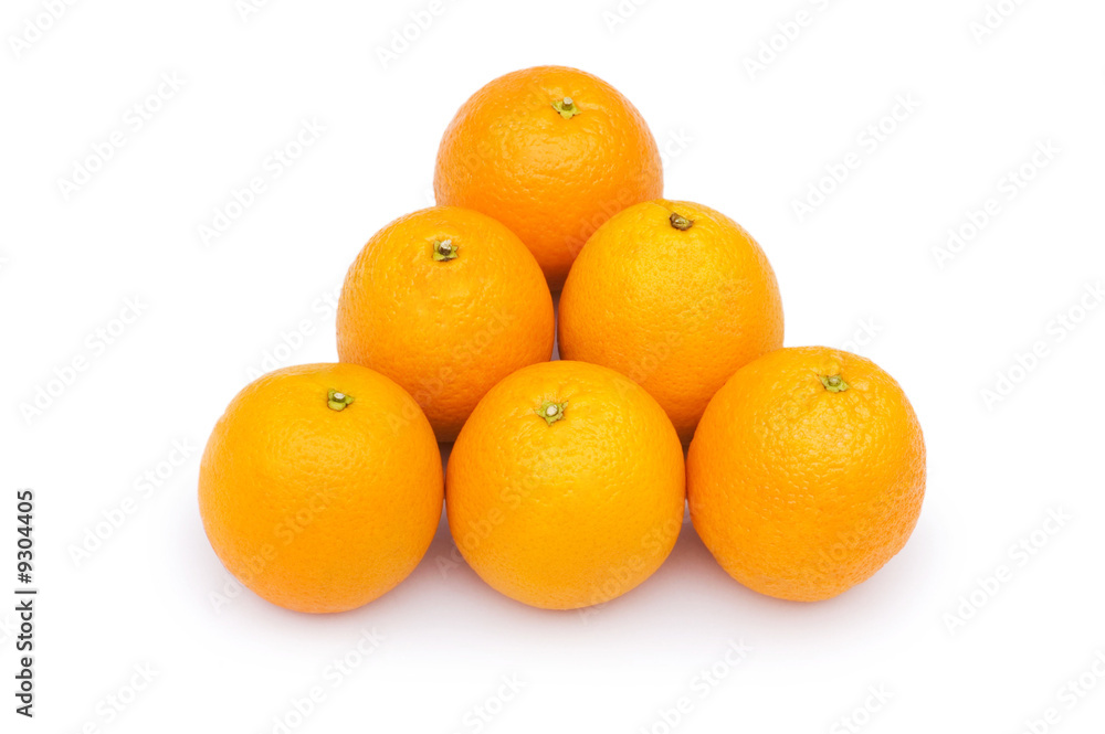 Apple and oranges isolated on the white background Apple and oranges isolated on the white background