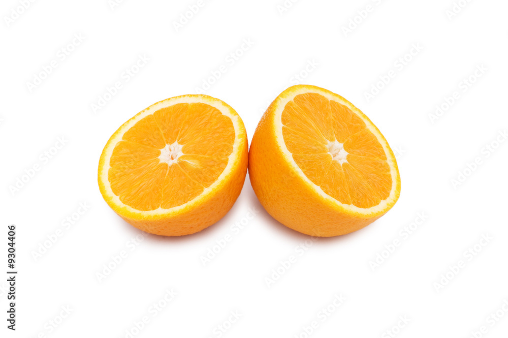 Two Oranges isolated on the white background Two Oranges isolated on the white background
