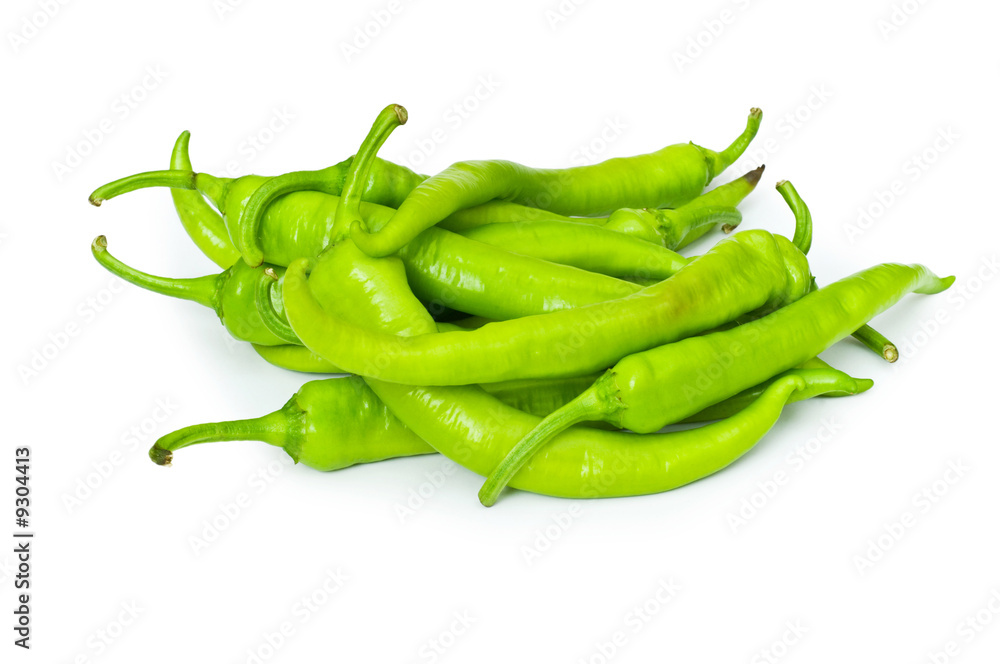 Green peppers isolated on the white background Green peppers isolated on the white background