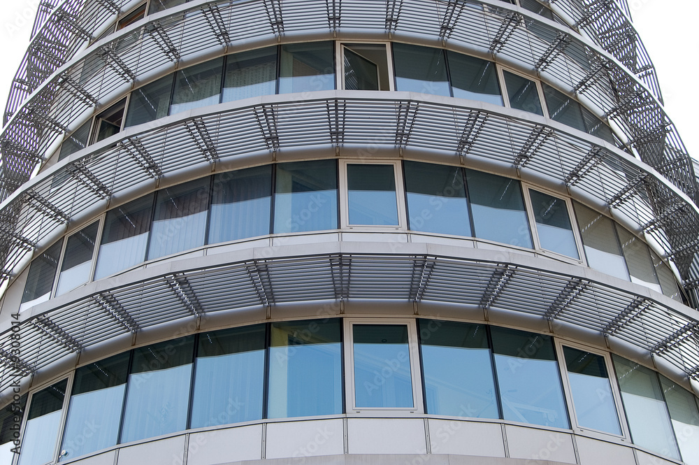 Round facade of the modern office building