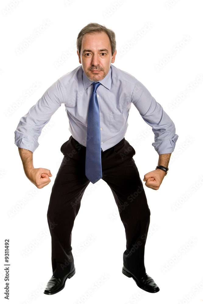mature business man with silly attitude, full body mature business man with silly attitude, full body