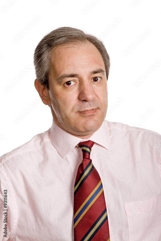 mature business man portrait in white background mature business man portrait in white background
