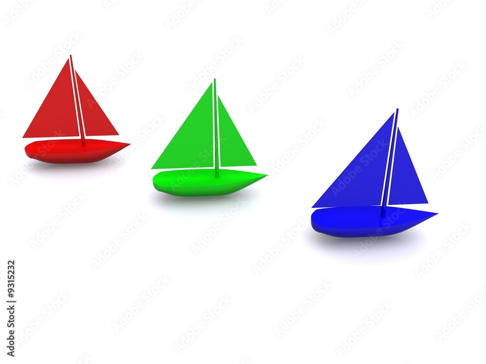 color ships. 3d color ships. 3d