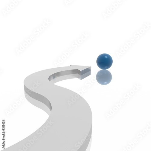 arrow and sphere (blue and silver series)