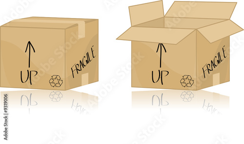 Cardboard box isolated on white