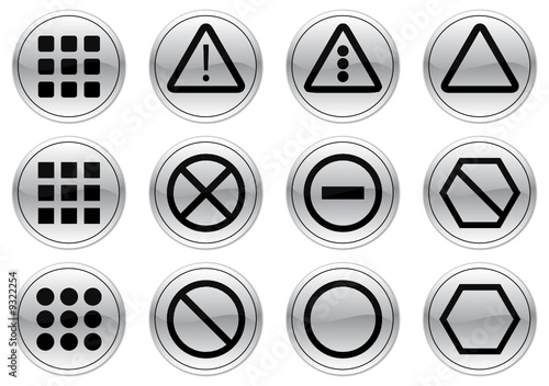 Gadget icons set. Gray - black palette. Vector illustration.