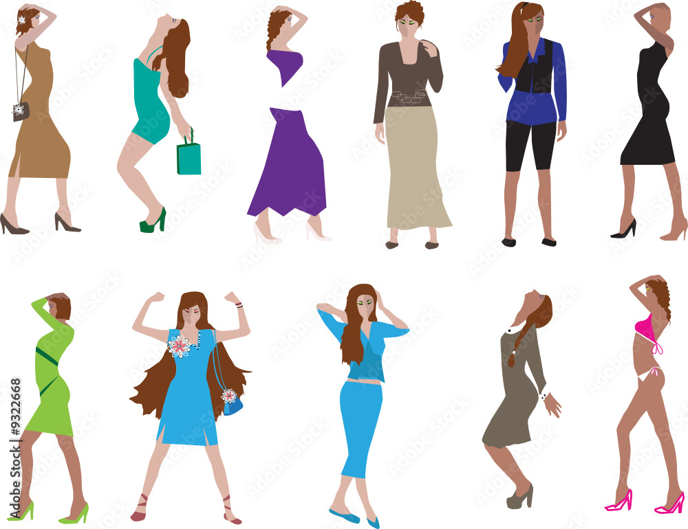 Fashion Girls. Vector Collection For Your Design. Fashion Girls. Vector Collection For Your Design.