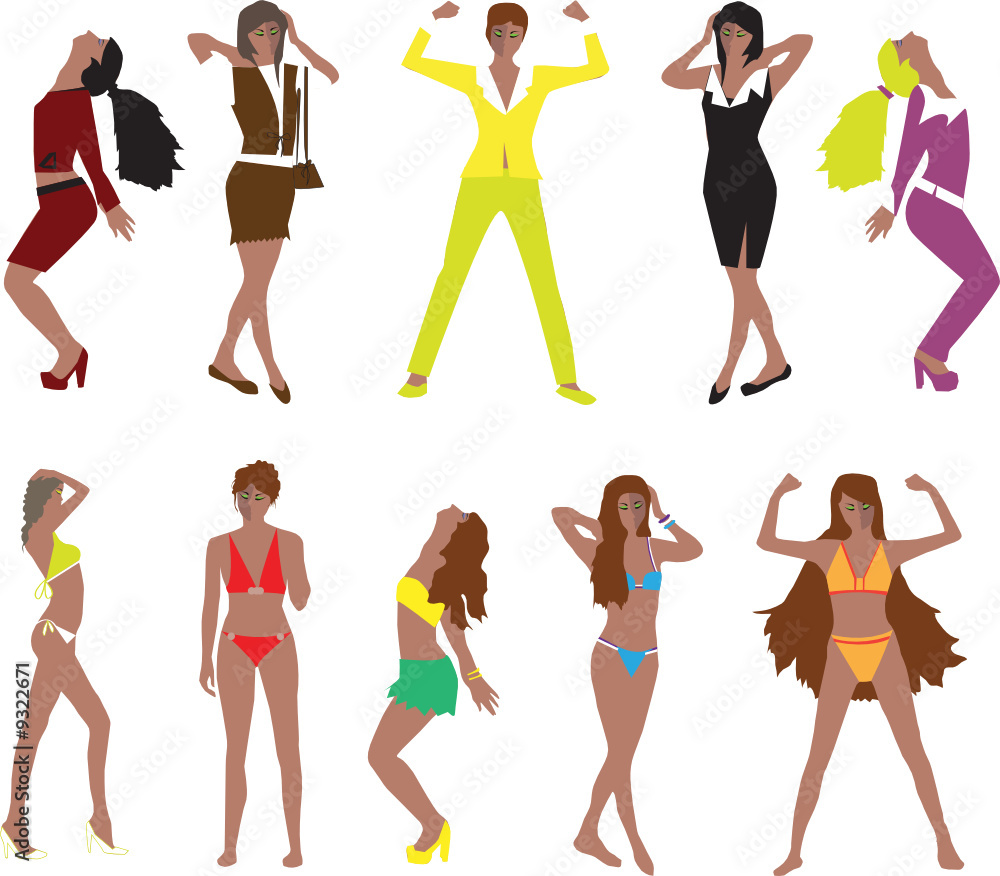 Fashion Girls. Vector Collection For Your Design.