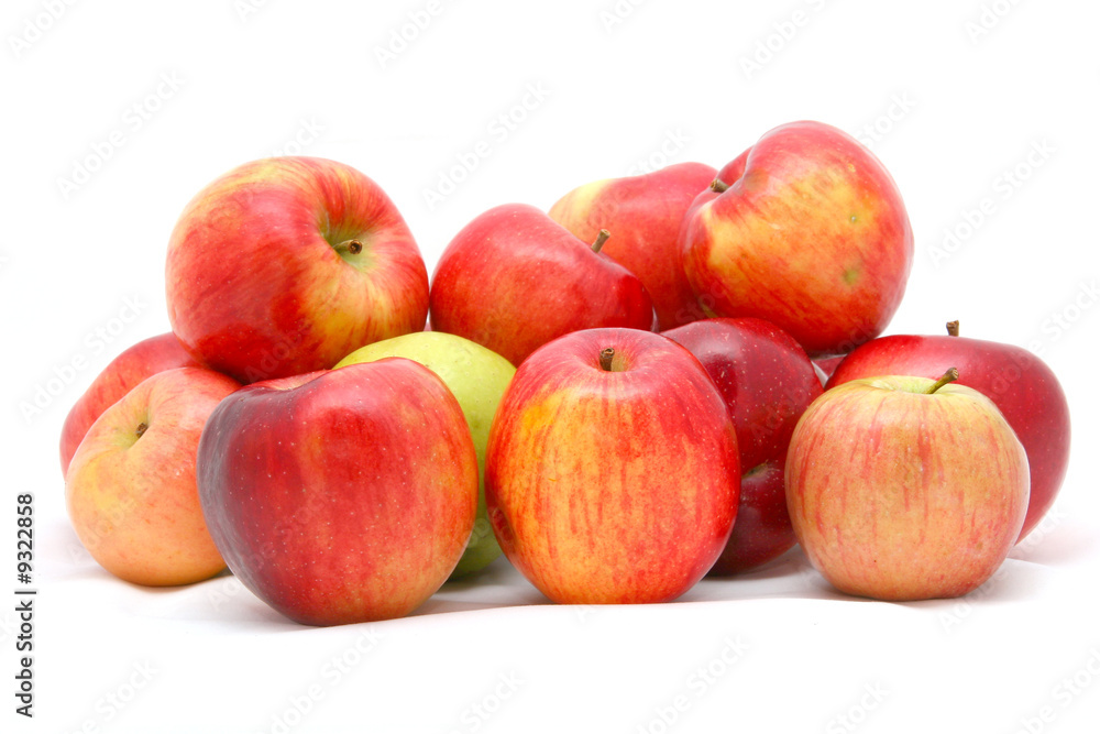 many apples on white background as a healthy food concept many apples on white background as a healthy food concept