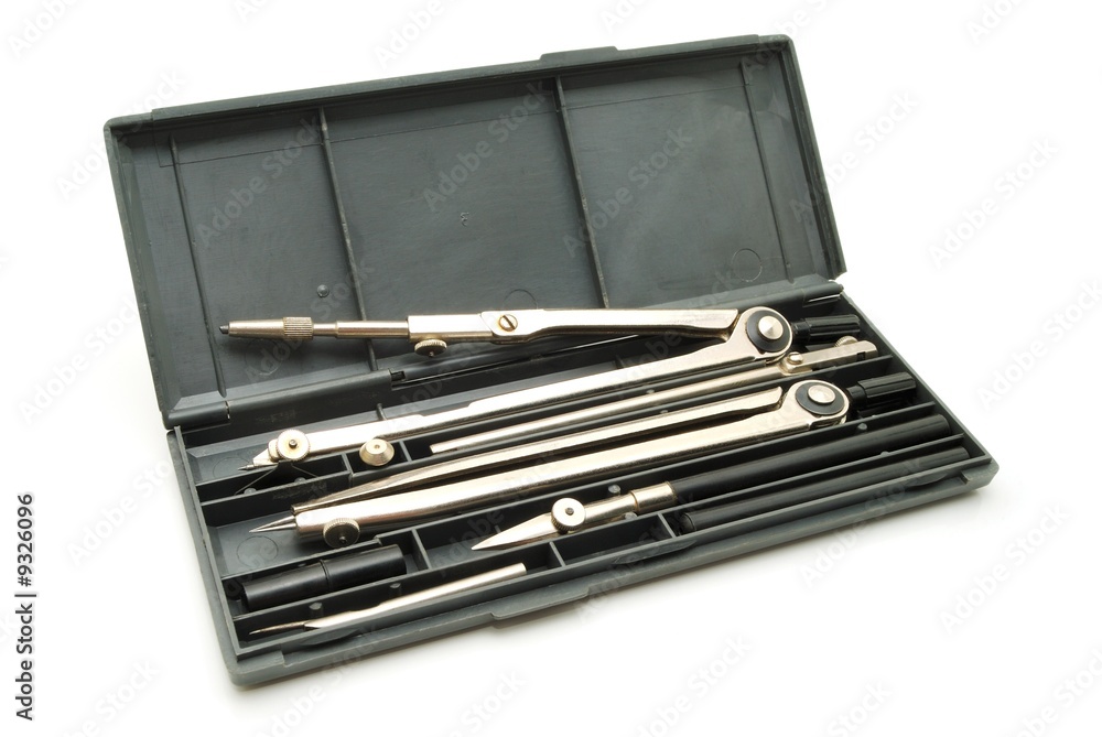 Case of drawing instruments. Case of drawing instruments.