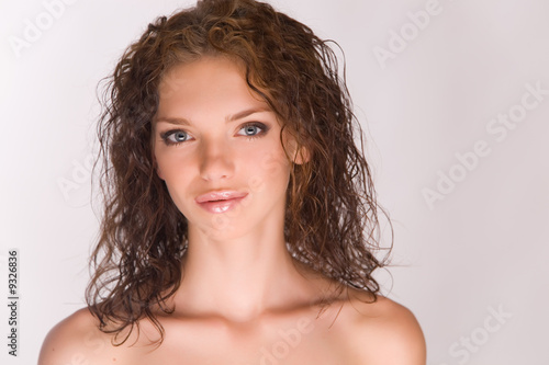 Romantic young girl isolated in studio
