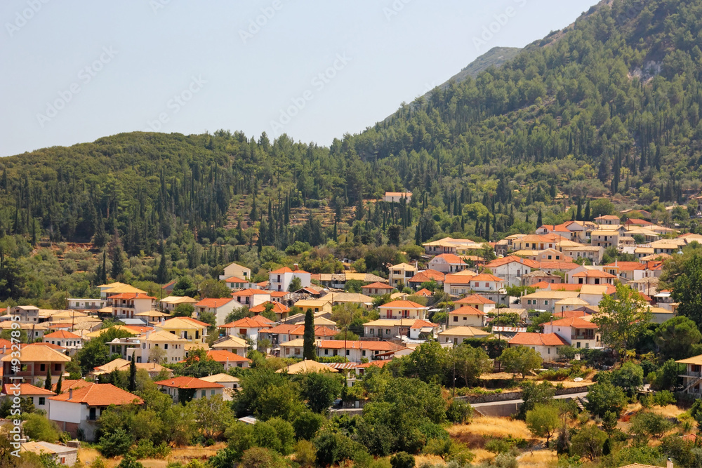 The inland village of Karia in Lefkada island, Greece