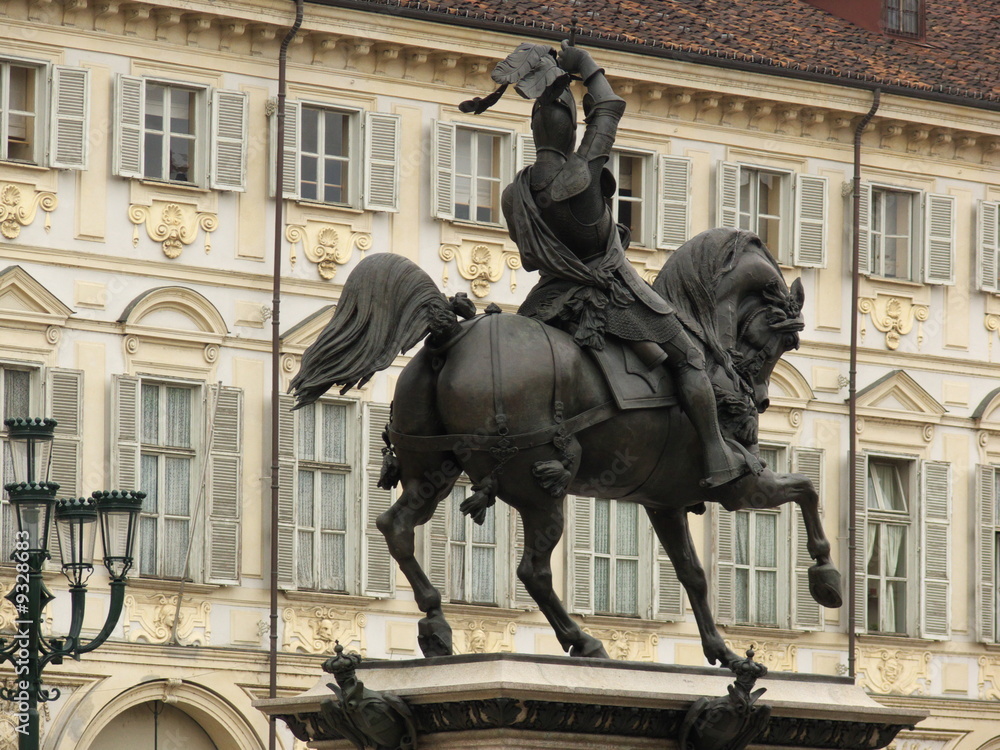Obraz premium Equestrian statue in Torino Italy