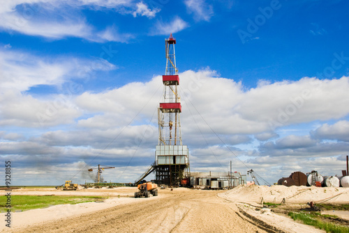 Oil drilling rig in East Siberia.