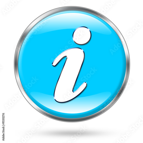 Blue information icon button