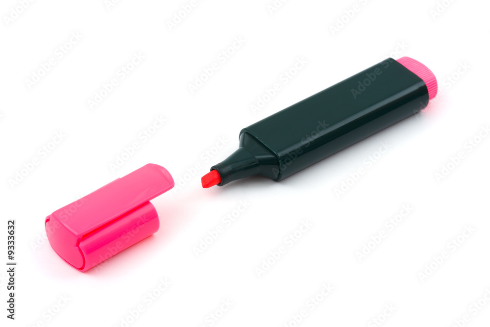 Red marker and cap isolated on white background Red marker and cap isolated on white background