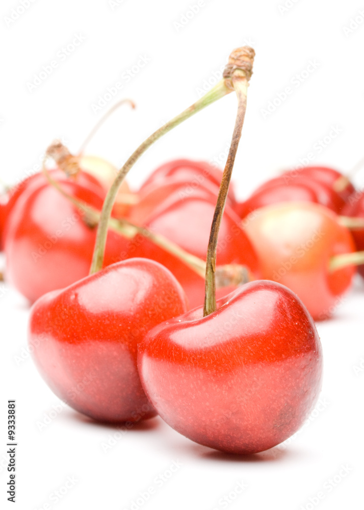 Fresh appetizing sweet cherry on a white background Fresh appetizing sweet cherry on a white background