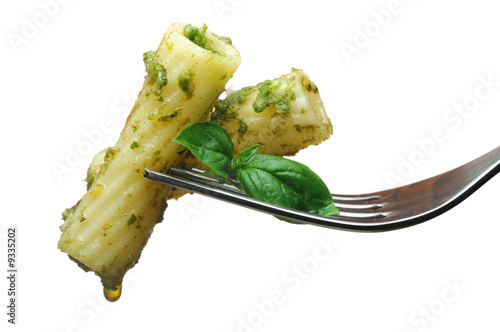 Typical italian pasta, with visible oil drop falling