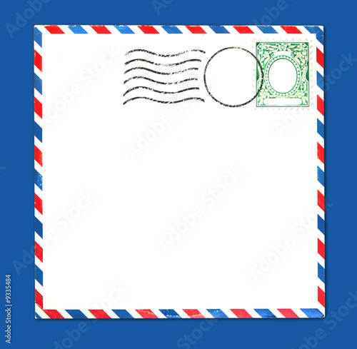 Old Airmail Parcel Type Envelope With Postal Stamp