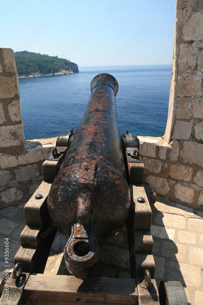 Canon dans la ville de Dubrovnik Croatie