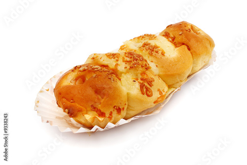 A chicken ham bread isolated on white background.