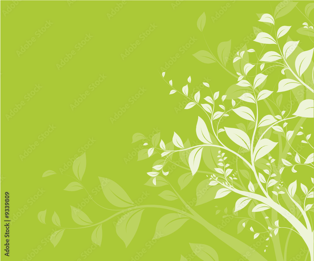 vecteur série - branche d'arbre vectorielle sur fond vert