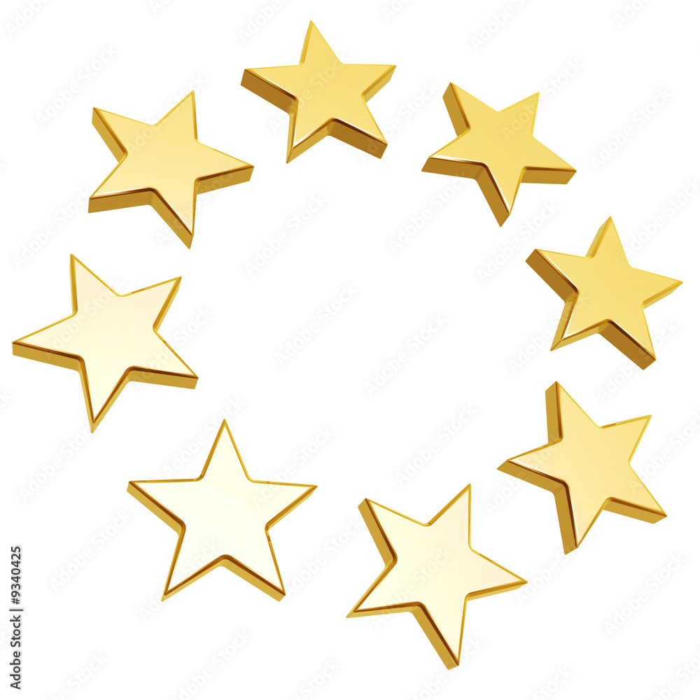 golden stars circle array isolated on white background golden stars circle array isolated on white background