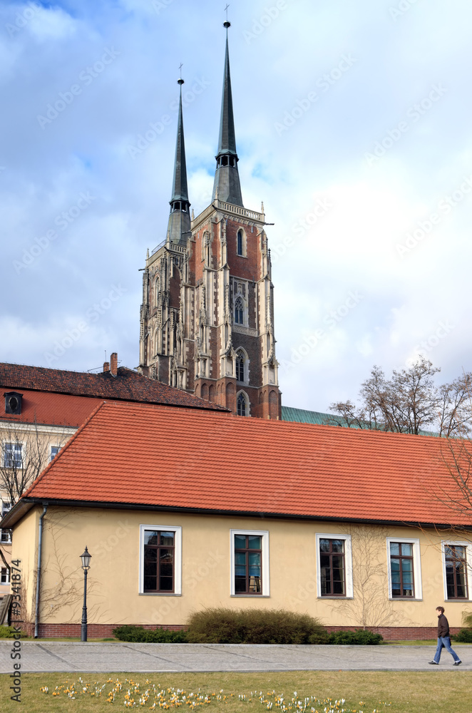 Naklejka premium Famous monuments in Wroclaw, Poland