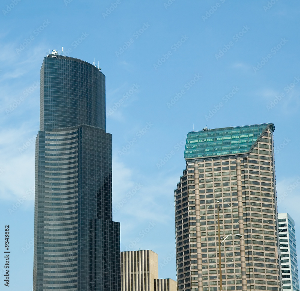 Two office towers in downtown seattle