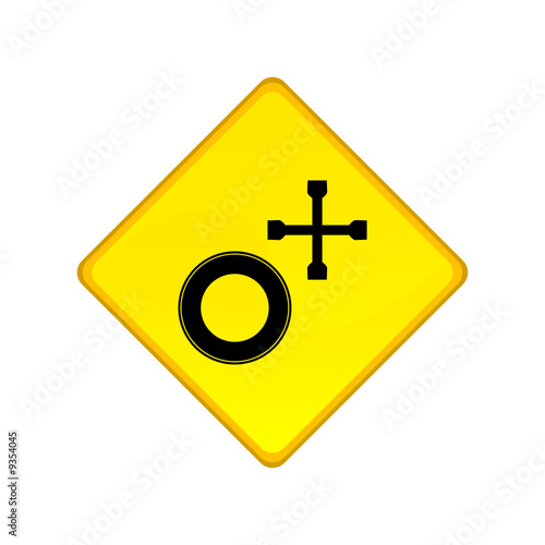 Tire change sign