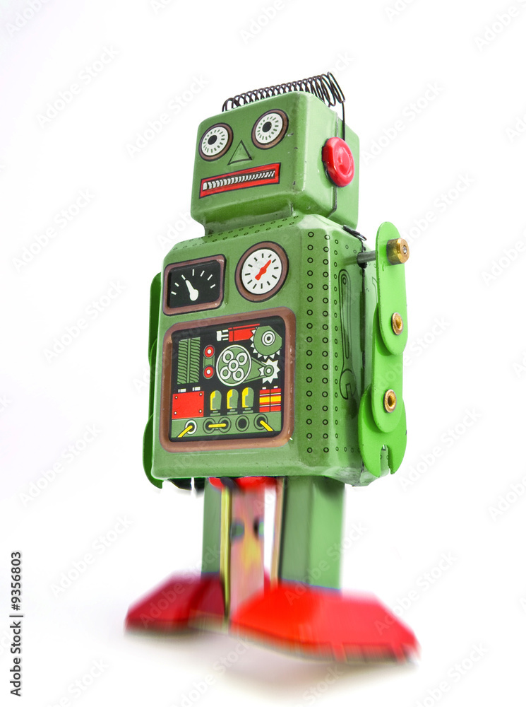 Naklejka premium retro robot on white
