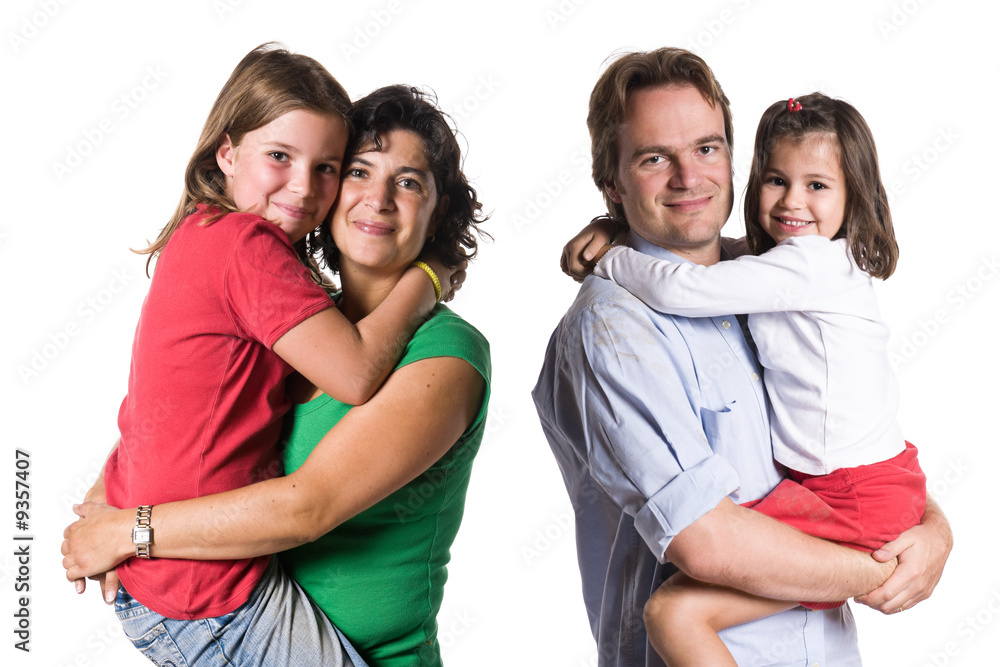 Just a happy family. Full isolated studio picture Just a happy family. Full isolated studio picture