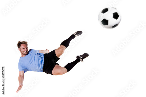 Soccer player in action. Full isolated studio picture © PictureArt