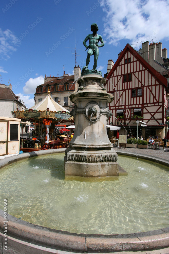 Fototapeta premium Famous fountain in Dijon, Burgundy, France