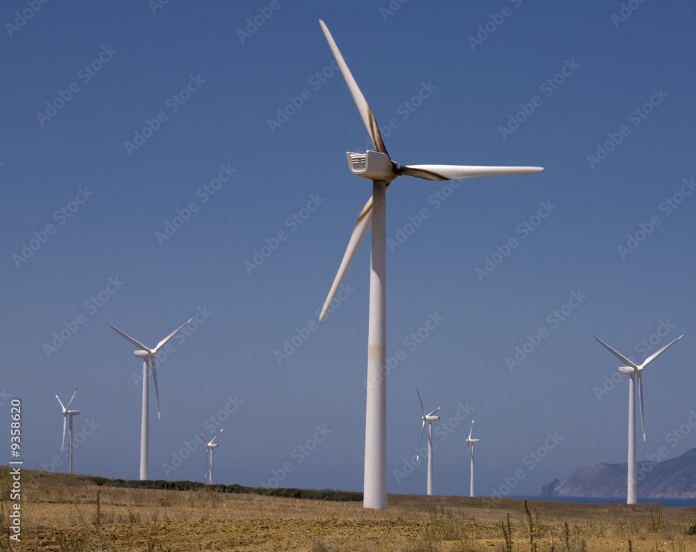 wind turbines farm. alternative energy source wind turbines farm. alternative energy source