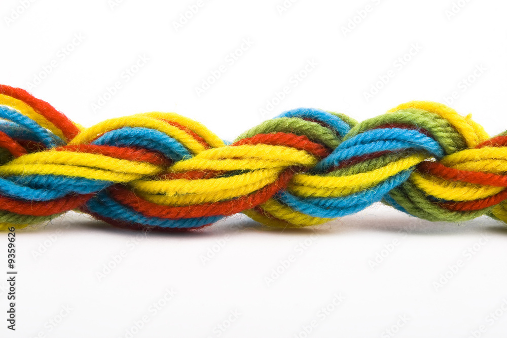 the colorful wool threads on the white the colorful wool threads on the white