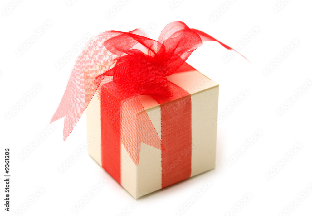 one fancy gift box on white background one fancy gift box on white background