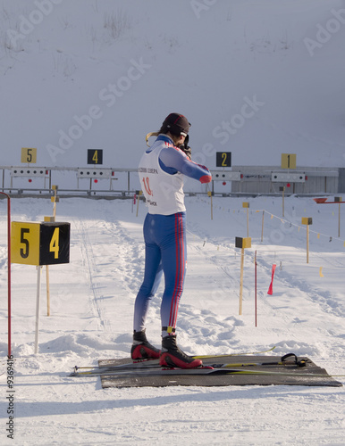 The women biatlon event on North Holiday in Murmansk photo