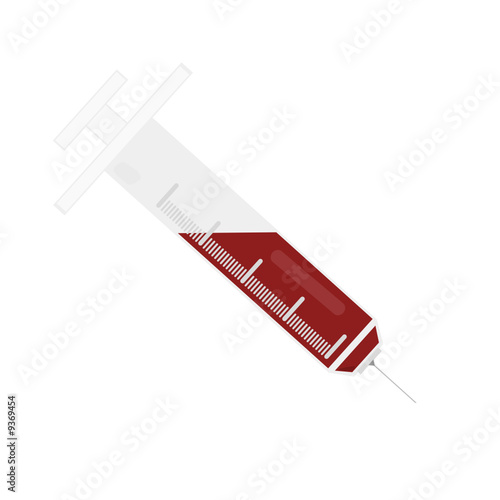 Syringe with blood